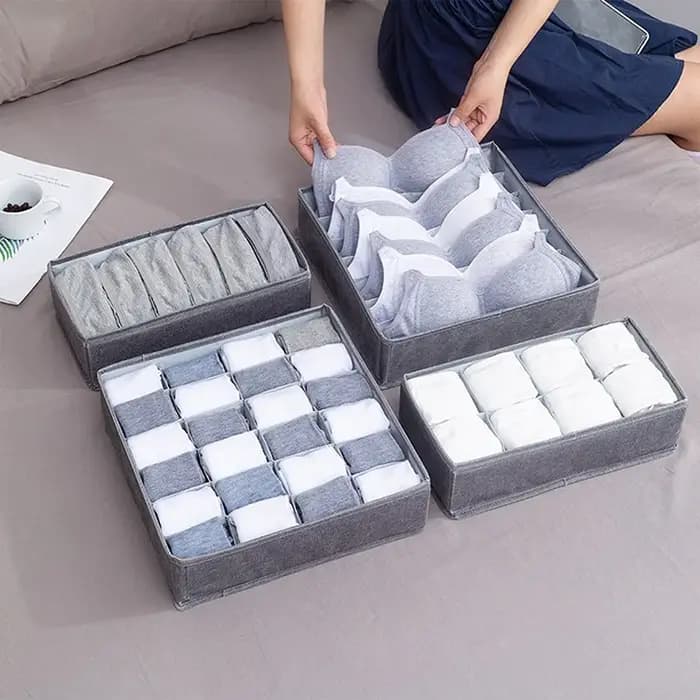 Boîte de rangement de sous-vêtements en tissu, boîte de tri de sous-vêtements, compartiment de chaussettes, boîte de rangement, organisateur de tiroir, rangement à domicile