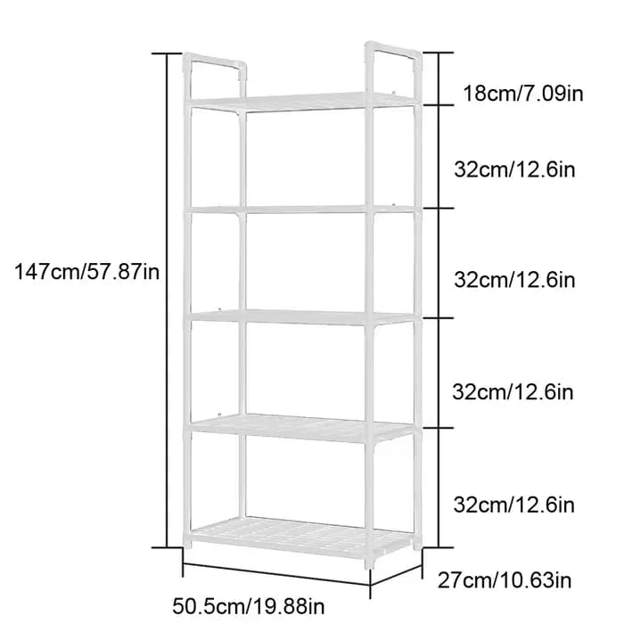 Étagère de rangement métallique à 5 niveaux avec étagères réglables, unités de rangement sur pied po