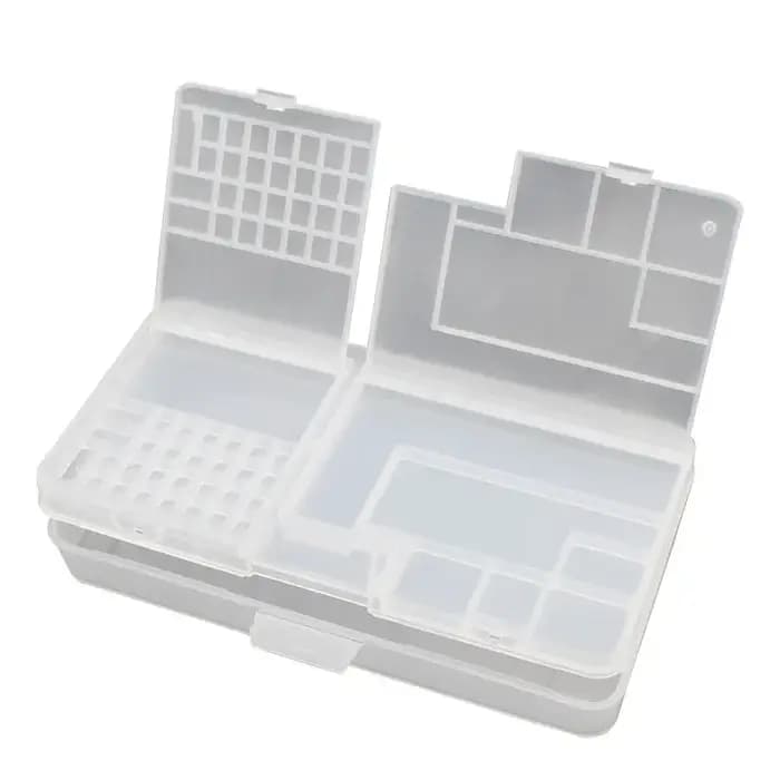 Boîte de rangement en plastique transparent pour petits accessoires à vis, composants électroniques, grille de classification des outils