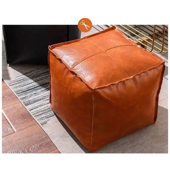 Pouf ottoman de luxe léger antidérapant en cuir PU imperméable sans rembourrage