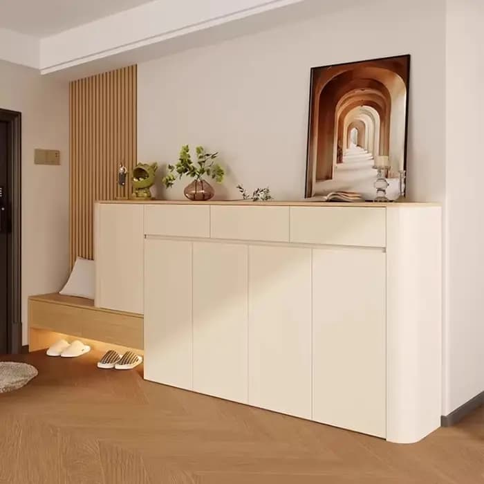 Meuble à chaussures d'entrée avec tabouret