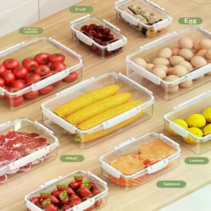 Conteneurs de stockage de fruits, conteneurs de nourriture fraîche, réfrigérateur, organisateur de fruits transparent, réfrigérateur multifonctionnel, préparation de repas, boîte à déjeuner