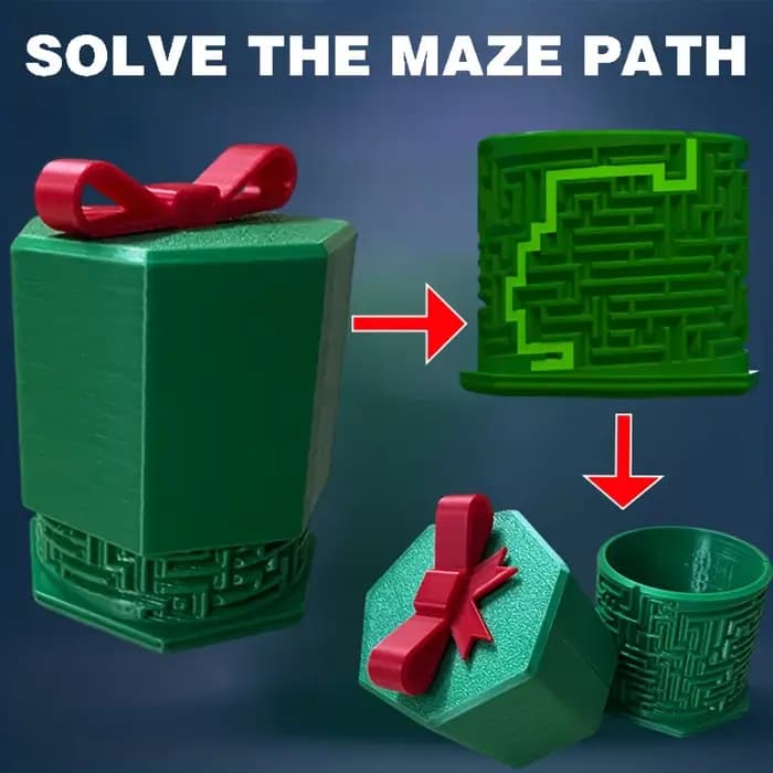 Conteneur de rangement de puzzle en forme de boîte cadeau de Noël