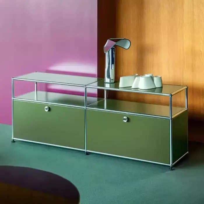 Armoire de cuisine moderne simplicité vert Olive casier de rangement en acier inoxydable commode organisateur armoires de salon meubles