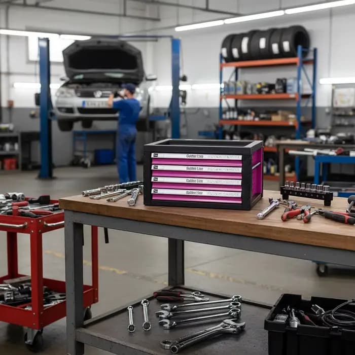 Coffre à outils de garage en gros | Armoire à outils industrielle en métal à 4 tiroirs avec serrur