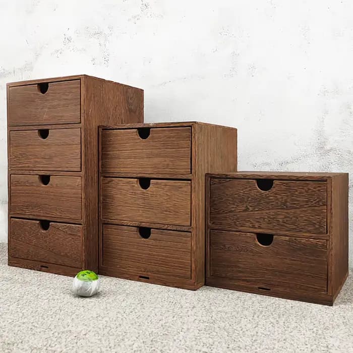 MELWooden-Petite boîte de rangement décorative, idéale pour le bureau