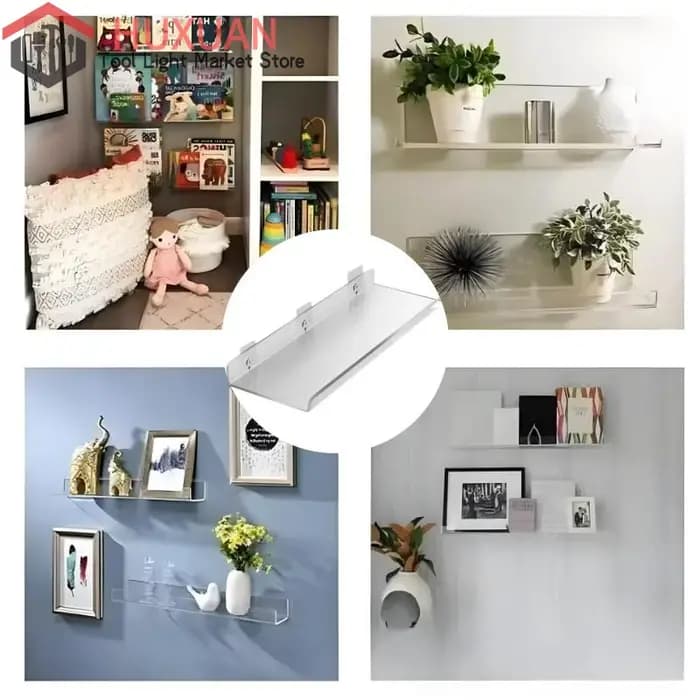 Étagère en acrylique pour rangement mural