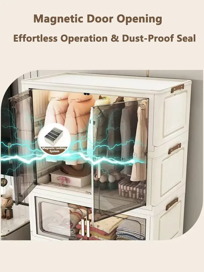 Boîte de rangement pour vêtements, grande capacité, armoire domestique extra-large, boîte de rangement en plastique pour couettes, armoire de rangement pliable pour vêtements, armoire de rangement