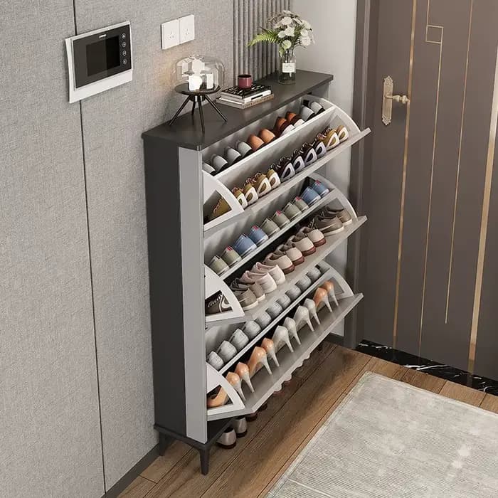 Armoire à chaussures d'entrée Ultra-mince avec rangement rabattable de grande capacité, meubles de m