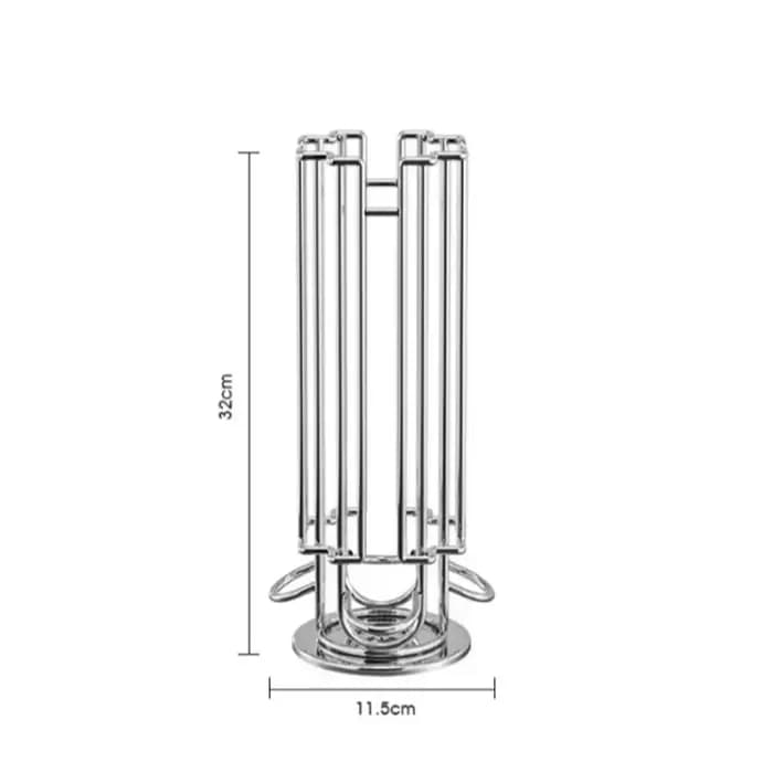 Support de rangement rotatif en métal pour dosettes de café