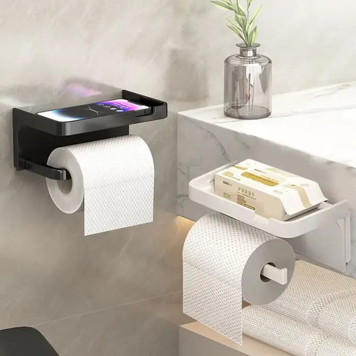 Support de papier toilette mural en plastique sans perçage