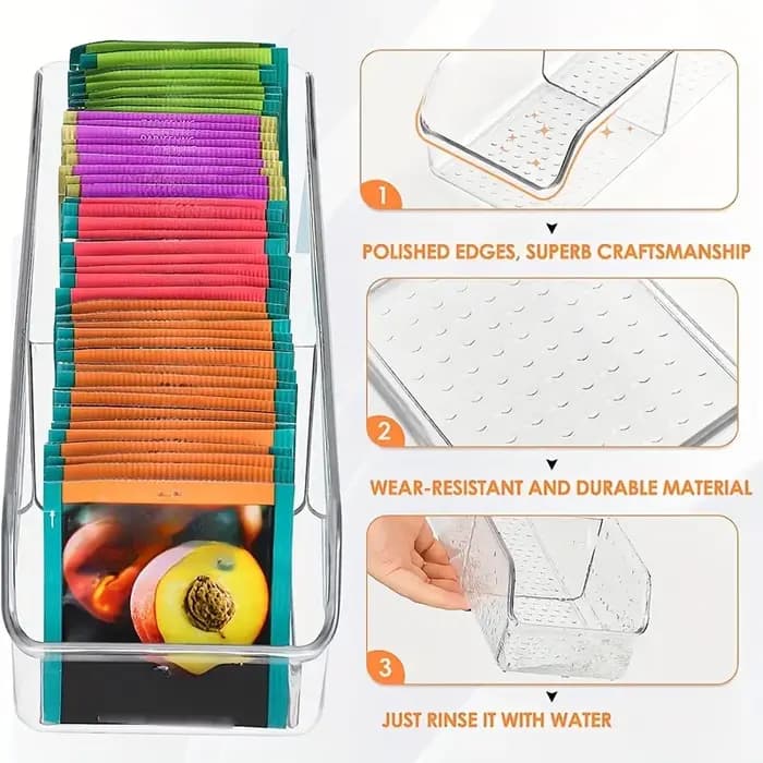 Boîte de rangement transparente pour sachets de thé