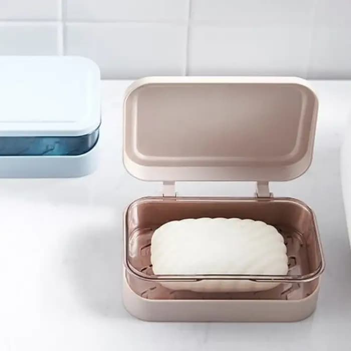 Porte-savon de salle de bain avec couvercle