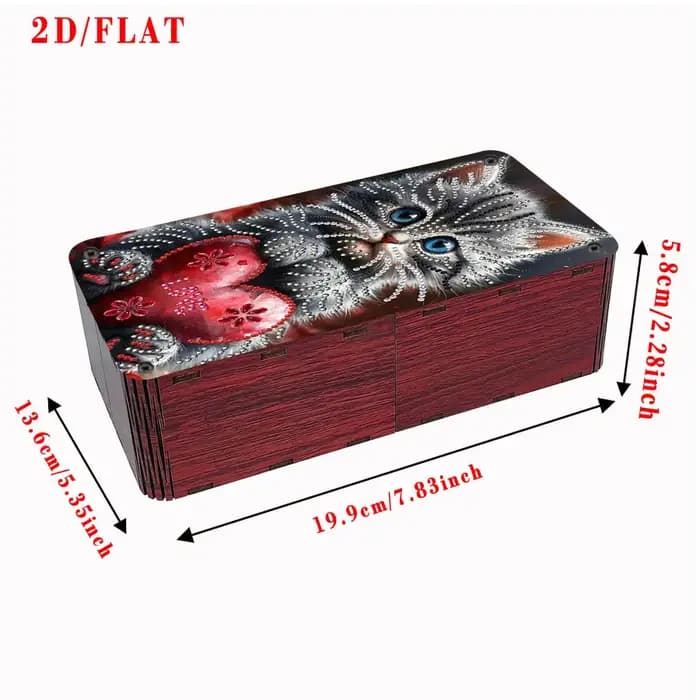 Un ensemble de boîtes de rangement de bureau rectangulaires rouges peintes en diamant avec un design