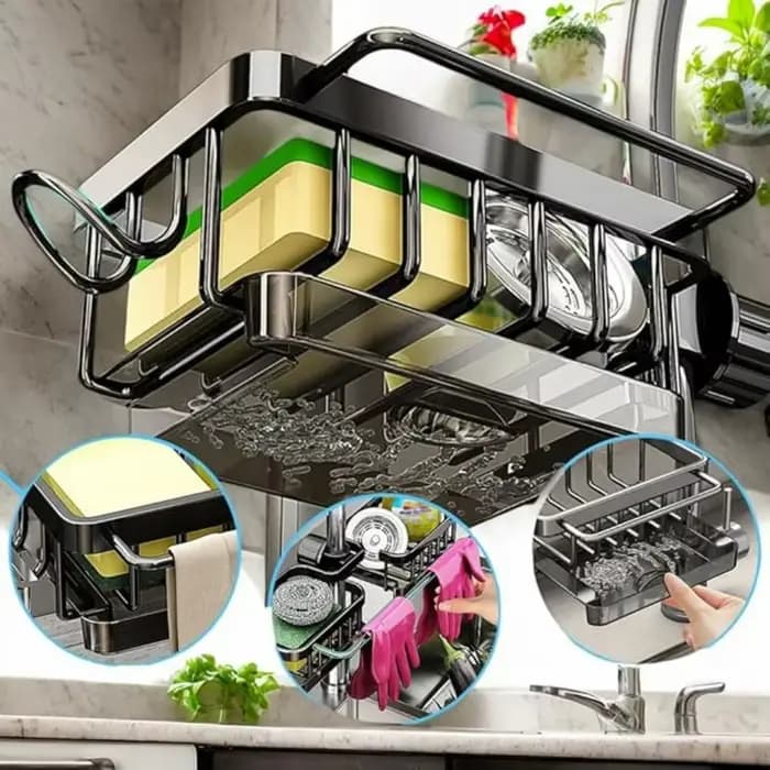 Étagères de rangement pour pomme de douche de salle de bain, support de rangement réglable pour robinet d'évier de cuisine, équipé d'un plateau d'eau, accessoires de salle de bains