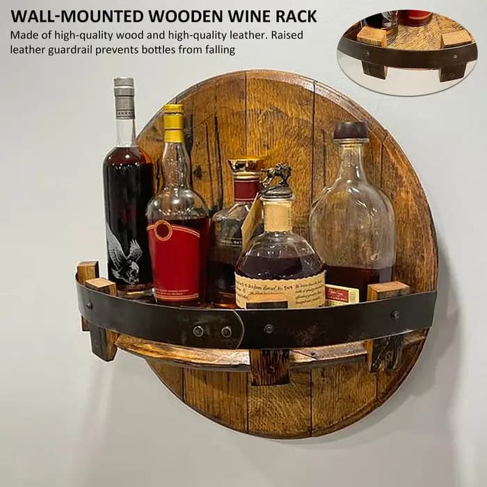 Porte-Bouteille de Vin Mural en Bois