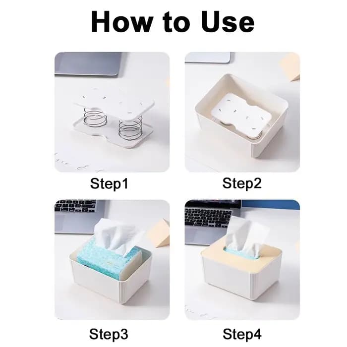 Distributeur de mouchoirs automatique à ressort pour bureau