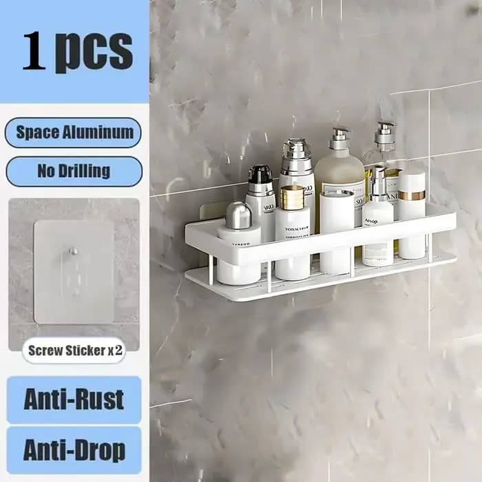 HOShelf-Rangement de toilette mural en aluminium T1