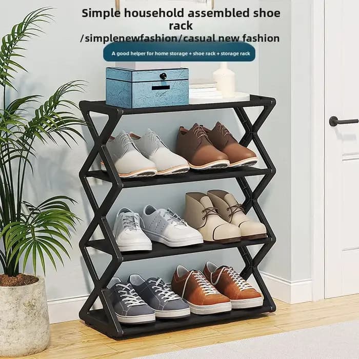 Étagère à chaussures robuste en forme de X - Gain de place