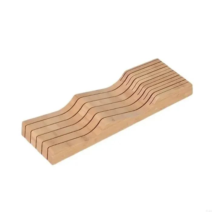 Plateau rangement pour couverts, tiroir, insert sectionné en bois 43x14x5 support à lame vers le bas pour le des