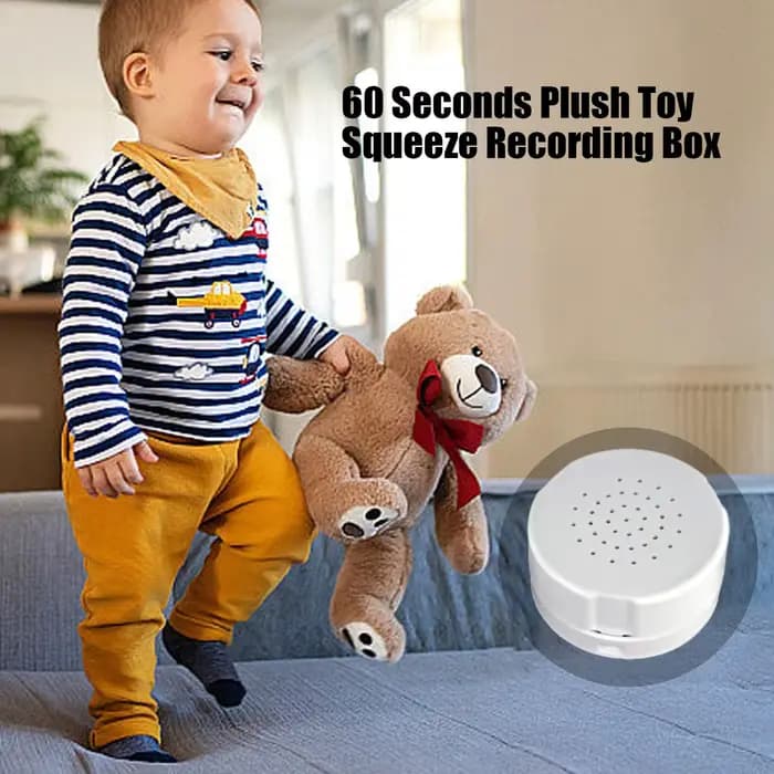 Boîte vocale en peluche réutilisable avec enregistreur de messages vocaux de 60 secondes et fonction d'ajout de style personnel