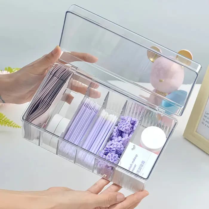 Boîte de rangement de cils avec couvercle