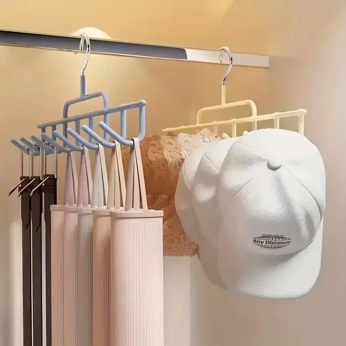 1 pièce Porte-chapeaux mural avec 8 crochets pour rangement de foulards