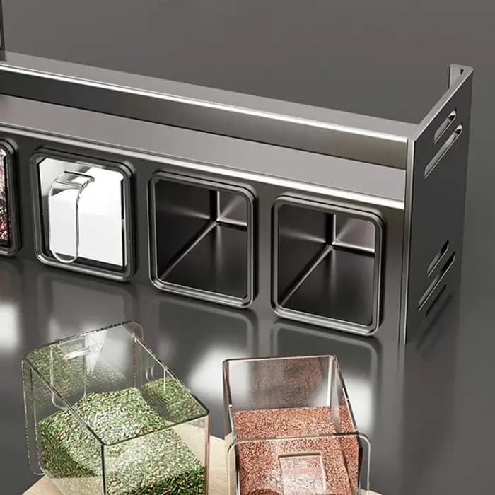 Organisateur mural de cuisine avec structure robuste en acier inoxydable