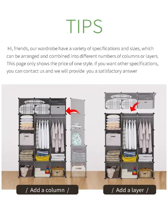 Armoire de rangement pliable économique pour salon et chambre
