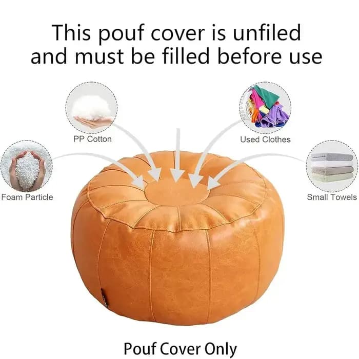 Pouf de rangement minimaliste antidérapant en similicuir