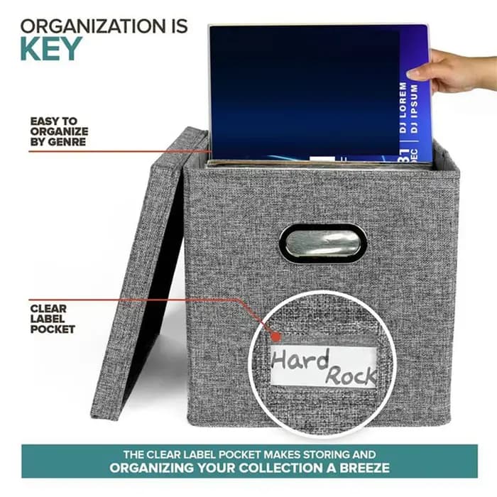 Boîte de rangement pour disques vinyles VELIF-2X