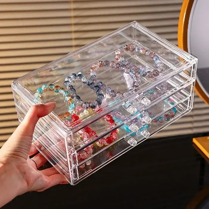 Boîte de rangement transparente en acrylique pour cosmétiques