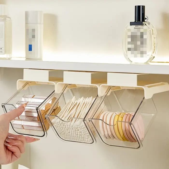 Boîte de rangement de type tiroir sous l'armoire de salle de bain