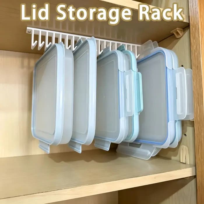 Support de rangement pour couvercles, support à couvercles multi-emplacements sous l'armoire, étagère de cuisine, organisateur d'évier, 5 crochets/10 crochets/19 crochets disponibles