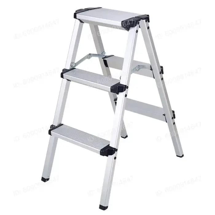 Échelle à 3 marches, échelle à chevrons, échelle de rangement, échelle pliante en alliage d'aluminium pour travaux extérieurs et usage domestique