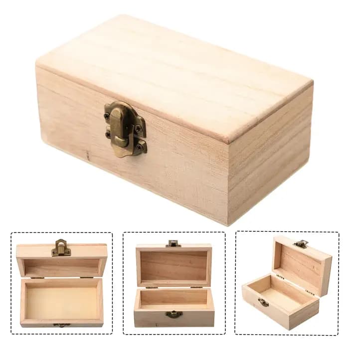 Boîte de rangement rectangulaire en bois pour documents en bois