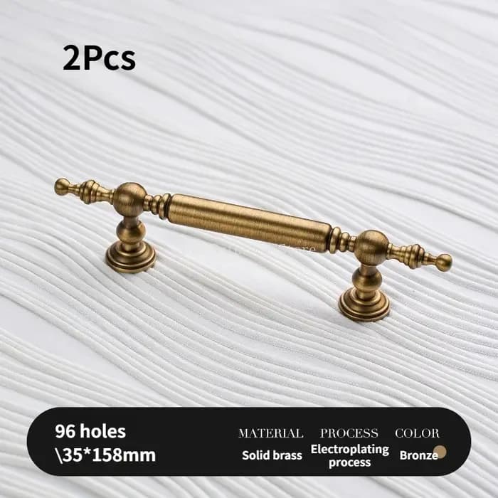 Poignées longues en laiton massif de style rétro français, petits boutons pour armoire, tiroir, meub