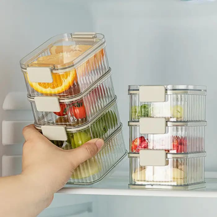 Boîtes de rangement de cuisine transparentes empilables