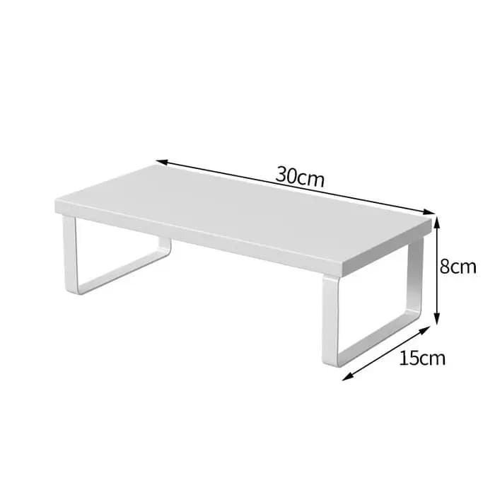 Support d'ordinateur de bureau surélevé pour écran et ordinateur portable avec rangement intégré
