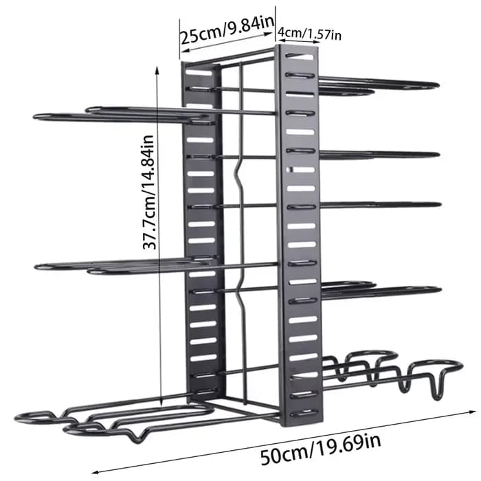 Support organisateur de casseroles à 8 niveaux, 3 méthodes de bricolage, armoire réglable, garde-man