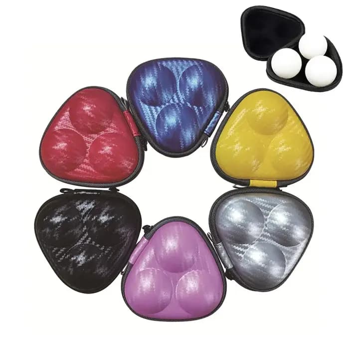 Boîte de rangement pour 3 balles de ping-pong, sac de rangement, boîtes rigides, organisateur en PU, accessoires de sport d'intérieur, étanche