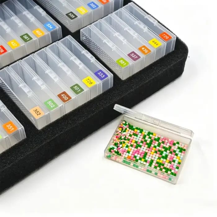 Ensemble de boîtes de rangement transparentes pour peinture diamant avec sac à poignée