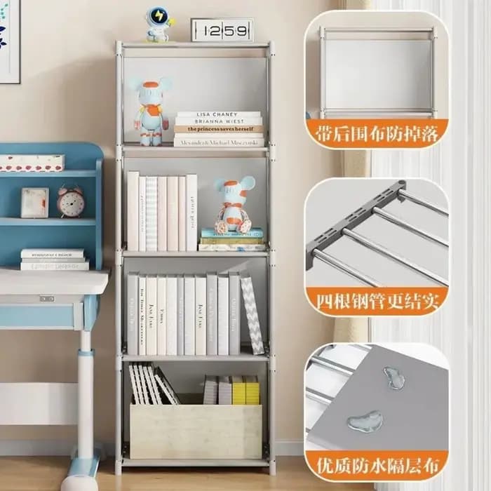 Étagère simple à monter soi-même, bibliothèque, armoires de rangement faciles à assembler, étagère pour livres, organisateur de rangement peu encombrant pour articles divers, mobilier de maison