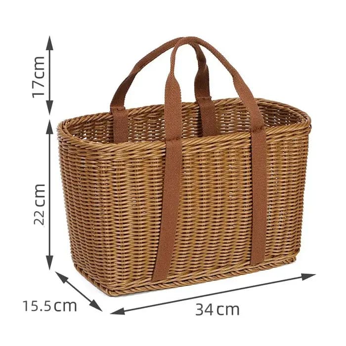 Grand panier de rangement tissé à la main pour le shopping