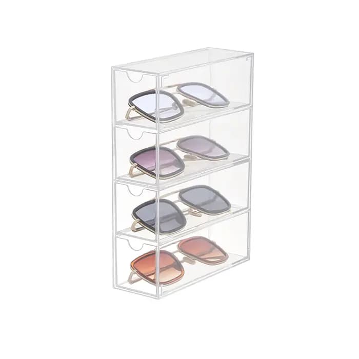 Boîte de rangement à tiroirs en plastique à 4 niveaux