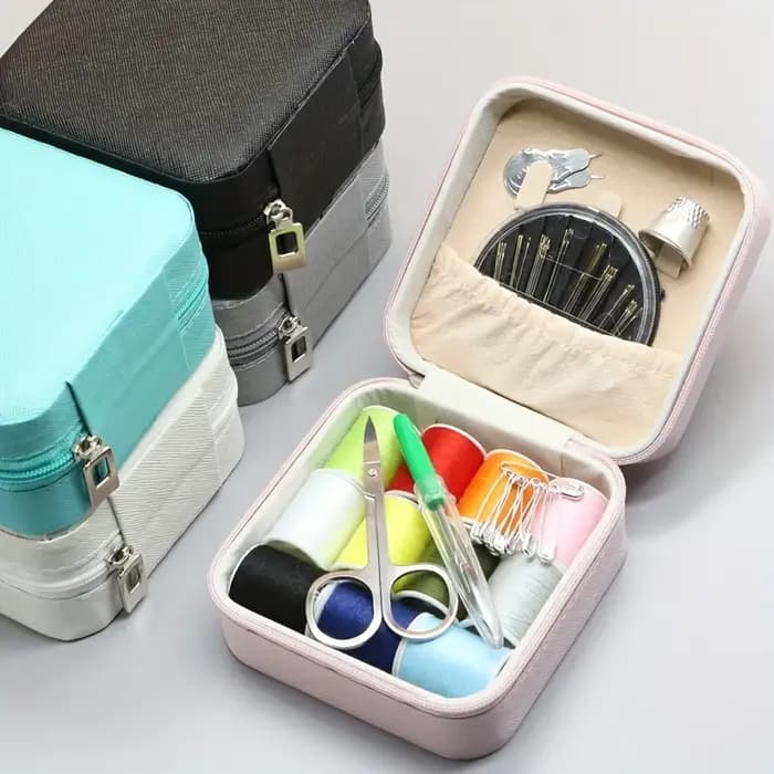 Kit de broderie au point de croix avec boîte de rangement à fermeture éclair