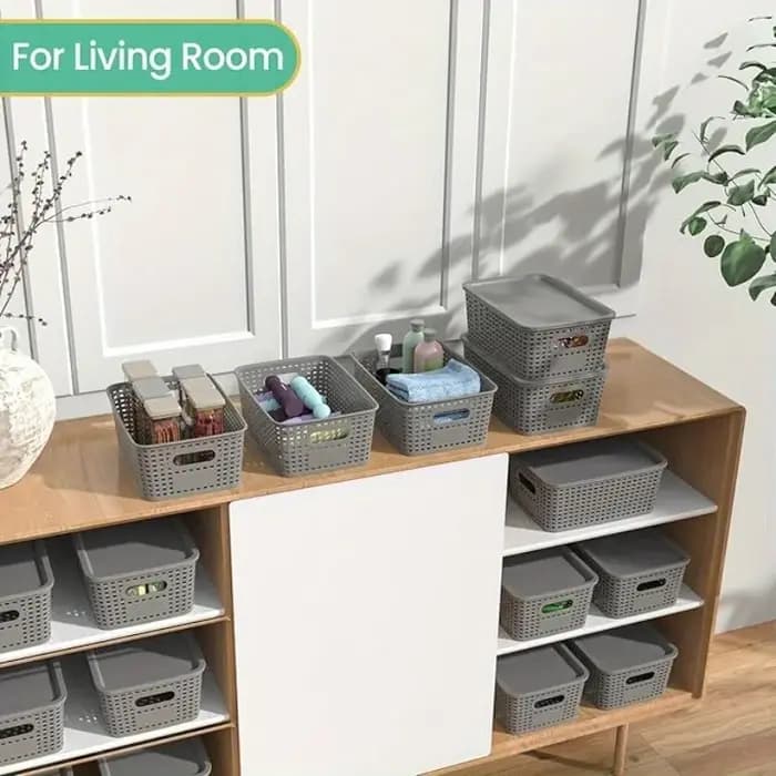 6 boîtes de rangement empilables avec couvercles