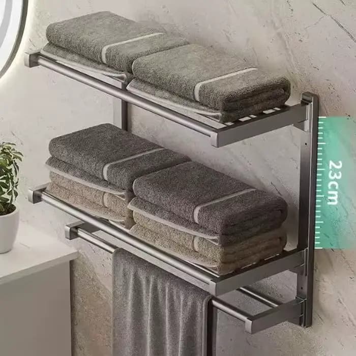 Porte-serviettes mural pliable pour salle de bain