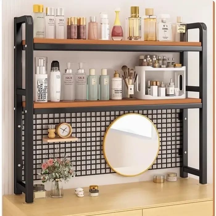 Étagère de bureau en grille, étagère de rangement pour ordinateur, étagère à fleurs, étagère de table en fer forgé
