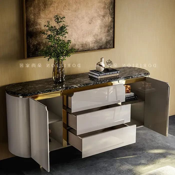 Meubles de salon de luxe en bois : armoires